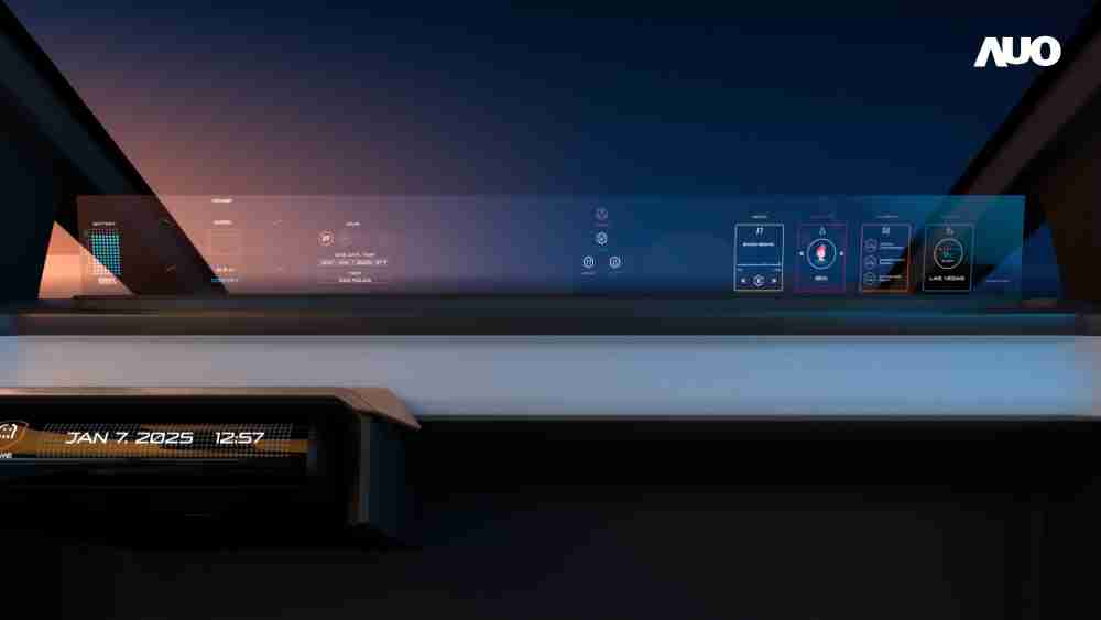YAXIN111无界透明显示接口(Horizon Image Glass)透过车运算方案整合仪表板、、中控台及副驾显示器，，，一体式全景呈现，，，提供乘用者清晰的前方视野、、、行车必要信息与娱乐功能